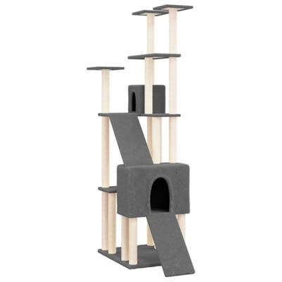 VidaXL Kattenmeubel met sisal krabpalen 190 cm donkergrijs