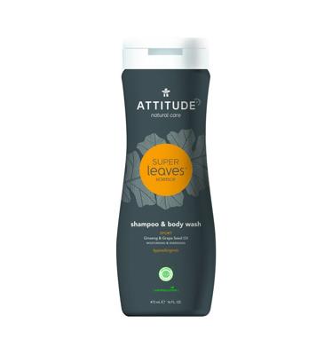 Attitude Shampoo & Body Wash 2-in-1 Sport Ginseng & Grape Seed Oil