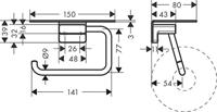Toiletrolhouder Met Planchet HansGrohe AddStoris Mat Zwart - thumbnail