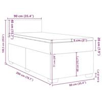 Boxspring met matras fluweel donkergrijs 90x200 cm - thumbnail