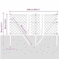 VidaXL Afrasteringspaal zilver 25 x 0,4 m (60 x 60 mm gaas) staal - thumbnail