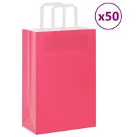 VidaXL Papieren zakken 50 st met hengsels 21x11x31 cm roze - thumbnail