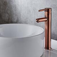 Hoge Wastafelkraan BWS Koper Eenhendel Geborsteld Koper - thumbnail