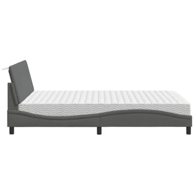 Bed met matras "Hanko" stof donkergrijs 120x200 cm - thumbnail
