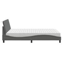 Bed met matras "Hanko" stof donkergrijs 140x190 cm - thumbnail