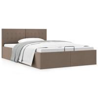 Bedframe met hydraulische opslag stof taupe 120x200 cm - thumbnail