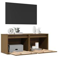 Wandkasten 2 st 45x30x35 cm massief grenenhout honingbruin - thumbnail