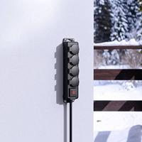 Hama stekkerdoos 4-voudig voor buiten ip44 schakelaar wandmontage 2 m zw. - thumbnail