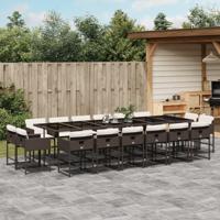 17-delige Tuinset met kussens poly rattan bruin - thumbnail
