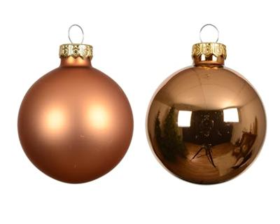 Kerstballen Glas Ø3,5cm Brandy 16st