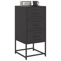 Nachtkastjes 2 st 36x39x78 cm staal zwart - thumbnail