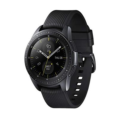 Samsung Galaxy Watch, ronde Bluetooth smartwatch voor Android, draaibare lunette, fitnesstracker, 42 mm, duurzame batterij, zwart (Duitse versie)