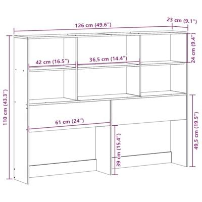 Hoofdbord met opbergruimte 120 cm massief grenenhout wit
