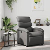Fauteuil verstelbaar kunstleer grijs - thumbnail