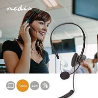 NEDIS PC-Headset In-ear Mono RJ9 Inklapbare Microfoon 2,20 m Zwart 2,20 m Zwart Verstelbaar - thumbnail