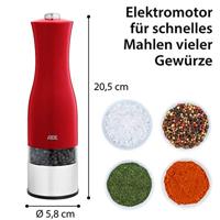 Elektrische peper-/zoutmolen - ADE - KEUKENSPULLEN - Roestvrij staal/kunststof - H 22,5 cm - Inclusief 6 AAA-batterijen - Rood - thumbnail