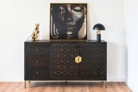 Dressoir DKD Home Decor Zwart Gouden Donkerbruin 160 x 40 x 90 cm - thumbnail