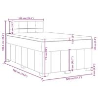 Boxspring met matras stof donkergrijs 120x190 cm - thumbnail