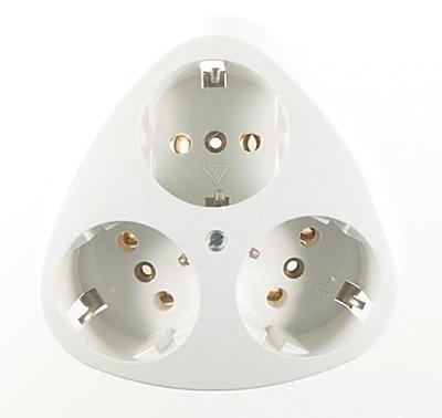KOPP - Wandcontactdoos - Standard - Opbouw - 3-voudig Stopcontact - Randaarde - Arctic Glans Wit - thumbnail