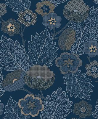 Decoprint Antibes Behang abstracte bloemen en bladeren - AN28273