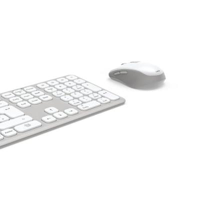 Hama Multi-Device-Tastatur-Maus-Set WKM-550, kabellos, Funk/BT, WS, QWERTZ DE Set met toetsenbord en muis Draadloos QWERTZ, Duits Grijs, Wit