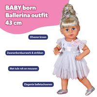 BABY born ballerina zilver glitter pakje - thumbnail