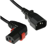 ACT AK5273 230V Stroomkabel C14/C13 (Haaks Rechts) Lockable Zwart - 1 meter - thumbnail