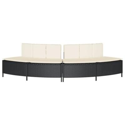 VidaXL Hottub-bankjes met kussens 2 st poly rattan zwart