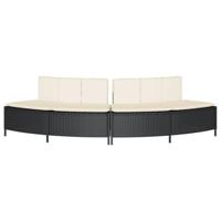 VidaXL Hottub-bankjes met kussens 2 st poly rattan zwart - thumbnail
