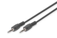 Digitus AK-510100-015-S Jackplug Audio Aansluitkabel [1x Jackplug male 3,5 mm - 1x Jackplug male 3,5 mm] 1.50 m Zwart Rond, Onafgeschermd - thumbnail