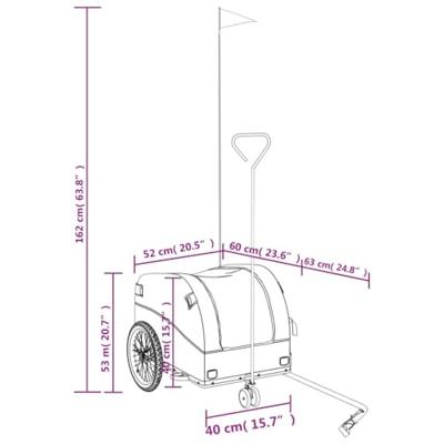 Fietstrailer 30 kg ijzer zwart en blauw