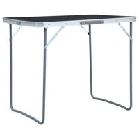 VidaXL Campingtafel inklapbaar met metalen frame 80x60 cm grijs - thumbnail