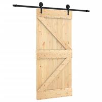 Schuifdeur met beslag 95x210 cm massief grenenhout - thumbnail