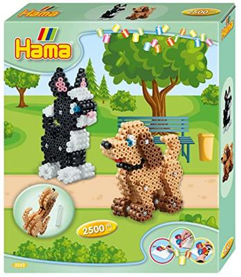 Hama strijkkralenset kat en hond, 2500st.