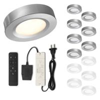 Set LED-opbouwspot met afstandsbediening Adria zilver 3W dimbaar IP44 1-12 stuks - thumbnail