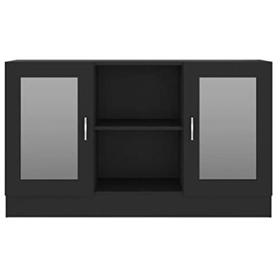Vitrinekast 120x30,5x70 cm bewerkt hout zwart