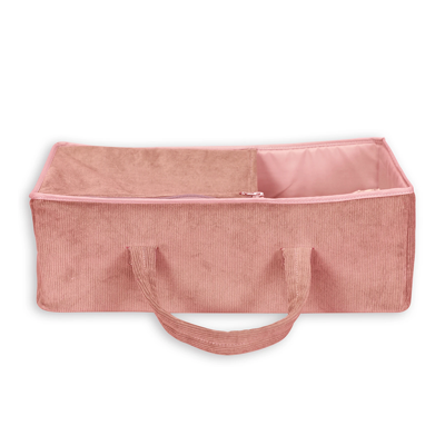Luxe Poppenreiswieg - Corduroy Roze - 40 cm