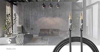 Nedis CATB22000GY10 Stereo-audiokabel 3,5 Mm Male - 3,5 Mm Male Gun Metal Grey Gevlochten Kabel