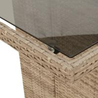 7-delige Tuinset met kussens poly rattan beige - thumbnail