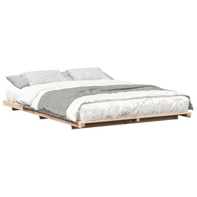 Bedframe Bruin 140 x 210 cm Massief grenenhout