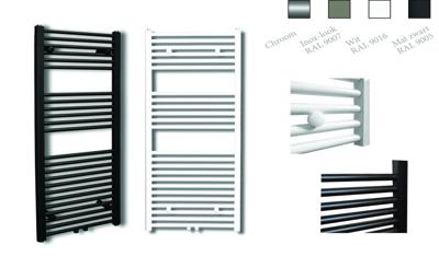 Designradiator Sanicare RVS Look Inclusief Ophanging Midden Aansluiting Recht 120x45 cm Sanicare
