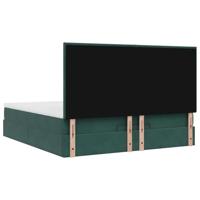 Ottoman bed met matrassen 160x200cm fluweel donkergroen - thumbnail