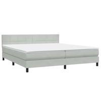 Boxspring met matras en LED fluweel lichtgrijs 180x220 cm - thumbnail