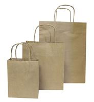 Tas met handvat Folia kraftpapier 125gr 12x15x5.5cm 20 stuks naturel - thumbnail