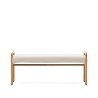 Kave Home Bankje 'Macaret' Eikenhout en chenille, kleur Naturel - thumbnail