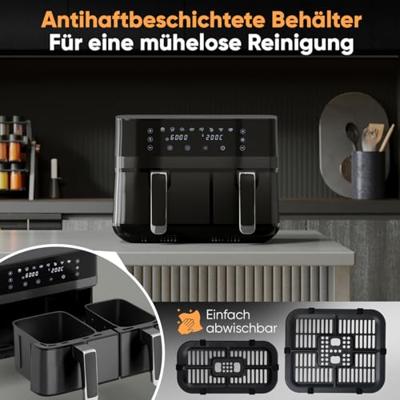 ProfiCook Dubbele Heteluchtfriteuse PC-FR1295H 9L ed ProfiCook Dubbele Heteluchtfriteuse PC-FR1295H 9L ed
