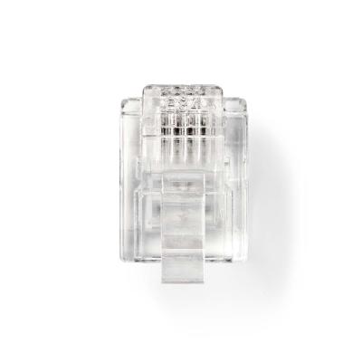 Telecom-Connector | Type Aansluiting: RJ11 | Recht | Connectorplating: Goud Verguld | PVC | Transpar
