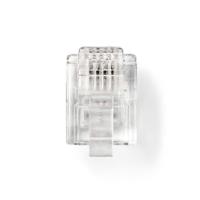 Telecom-Connector | Type Aansluiting: RJ11 | Recht | Connectorplating: Goud Verguld | PVC | Transpar - thumbnail