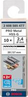 Bosch Accessoires Metaalboren HSS-G, Standard 2,4 x 30 x 57 mm 10st - 2608585477 - thumbnail