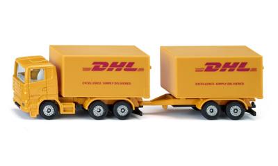 Siku dhl vrachtauto + aanhangwagen 1694